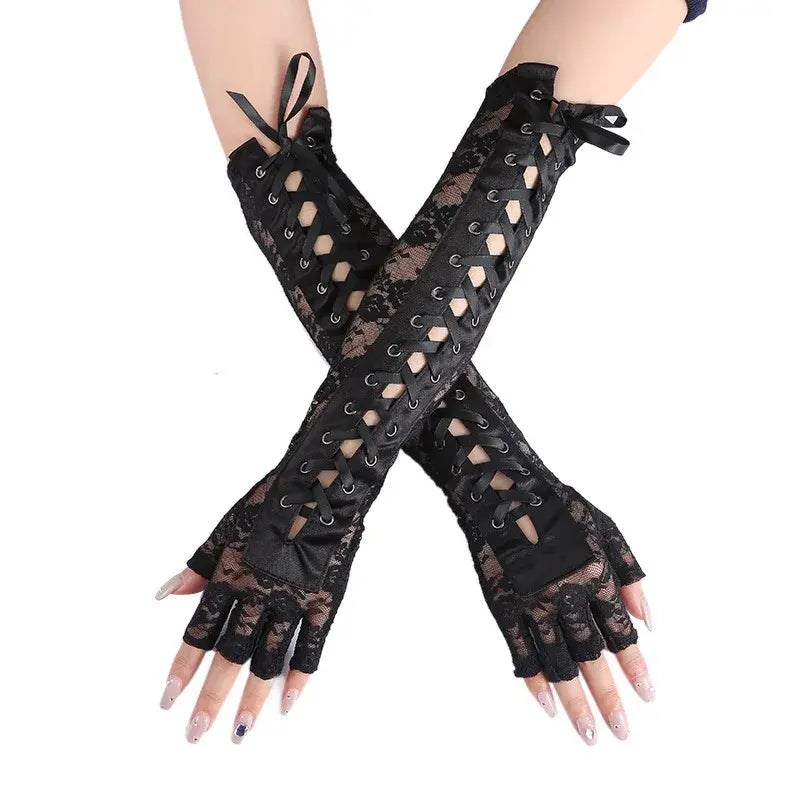 Elbow Length Half-finger Gloves